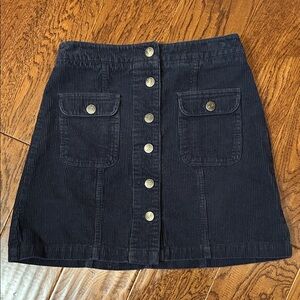Element Black Corduroy Mini Skirt with  Buttons